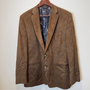 Lauren Ralph Lauren Men’s Brown Sport Coat Suit Blazer Solid 42R Polyester Suede